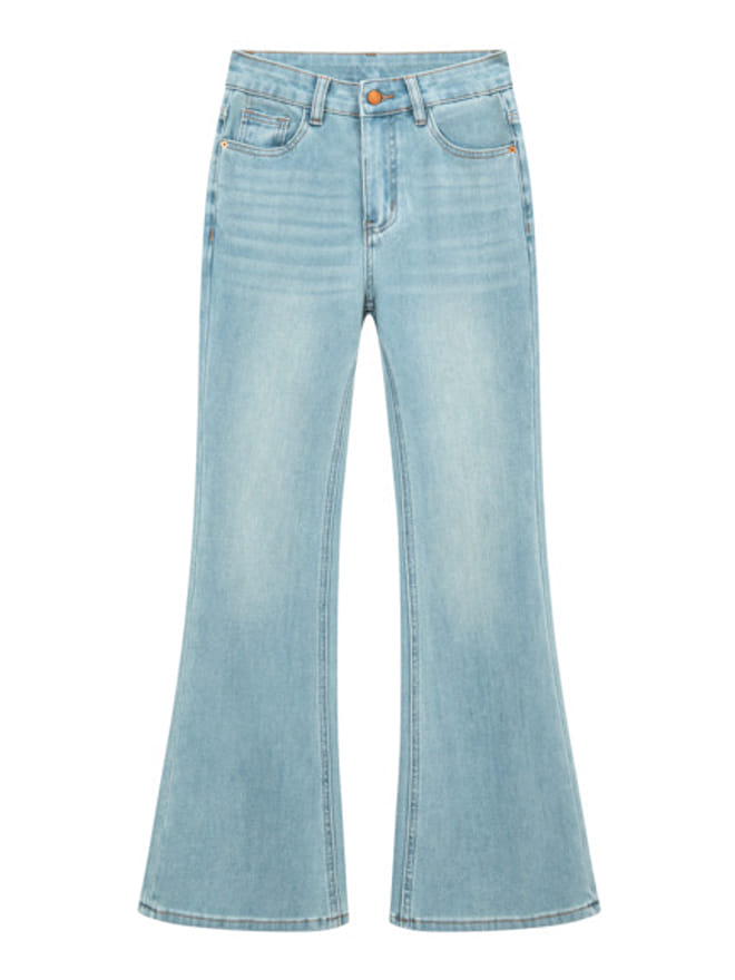 Bootcut jeans in light blue denim with a flared hem