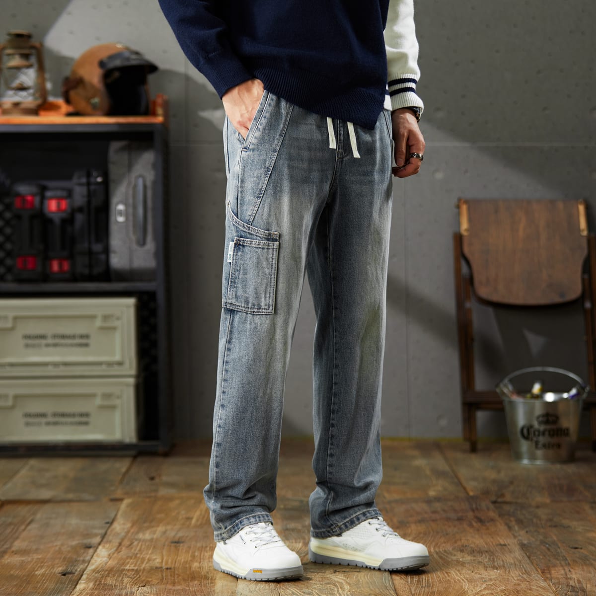 Straight Rigid Work Jeans